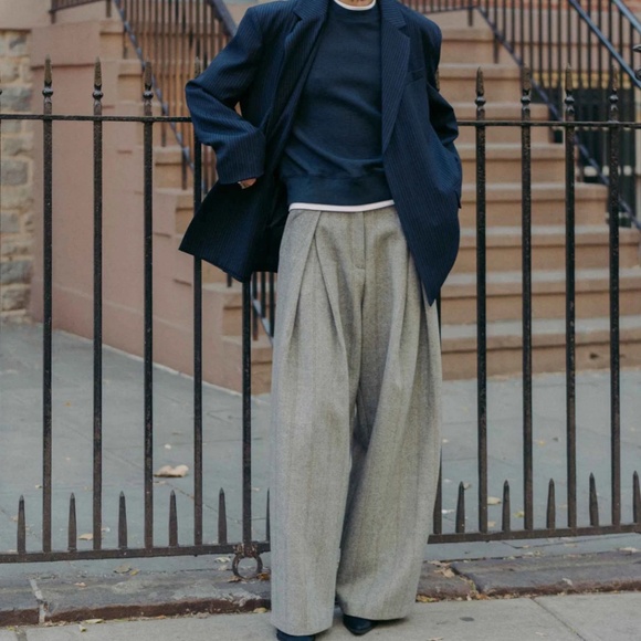 NEW Hayes Herringbone Tweed Wide Leg Pants - Picture 3 of 6